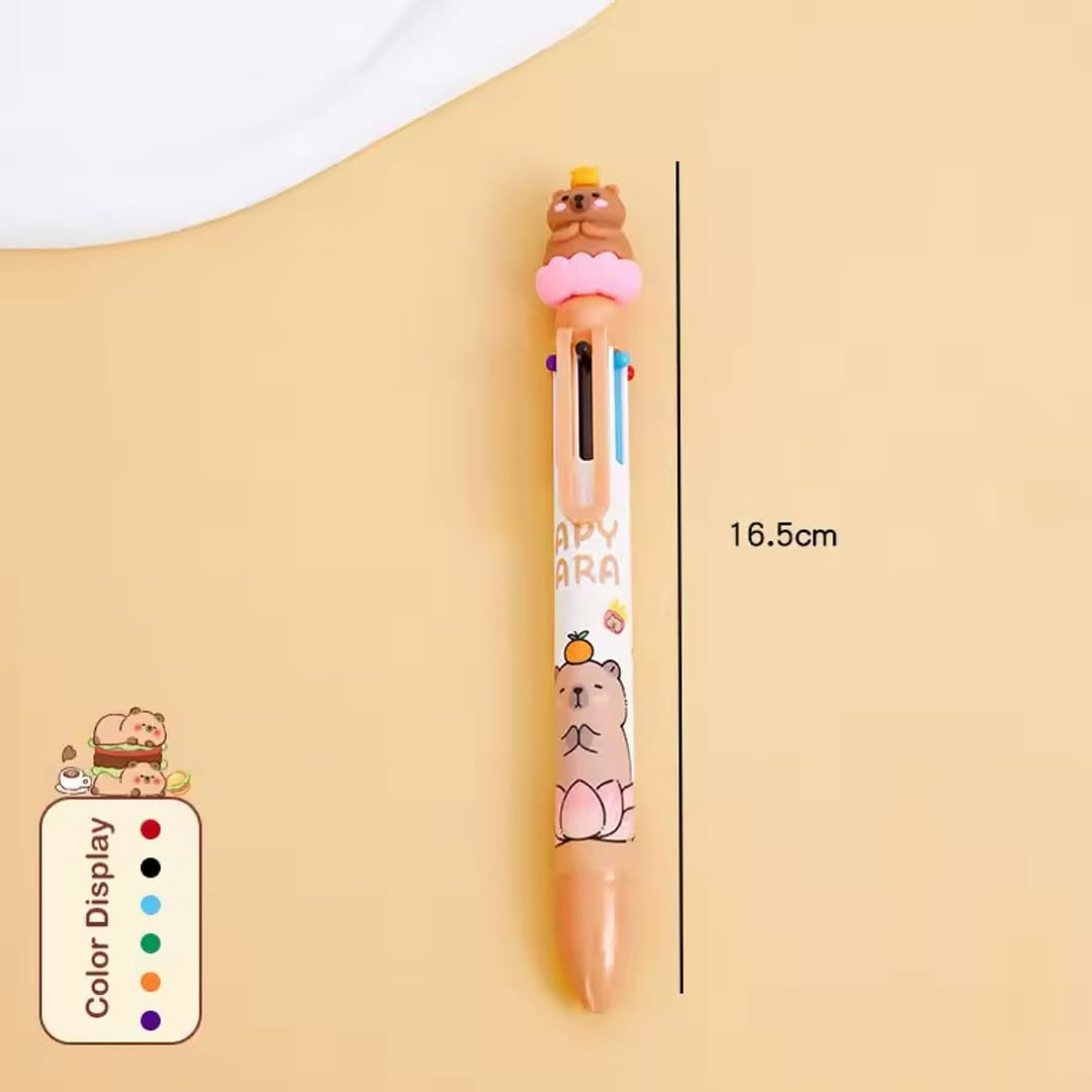 Lapicera 6 colores - Capybara 2 Lapicera 6 colores - Capybara - Imagen 2