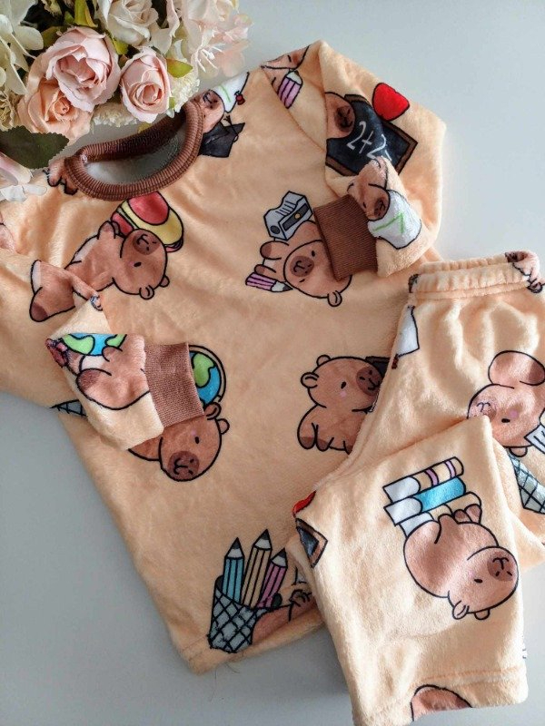 Pijama Polar Soft - Capybara Beige 1 Pijama Polar Soft - Capybara Beige