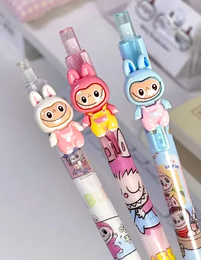 Lapicera Retractil Labubu cuerpo x3 1 Lapicera Retractil Labubu cuerpo x3