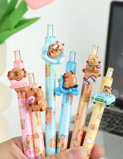 Lapicera retractil Capybara x2 1 Lapicera retractil Capybara x2