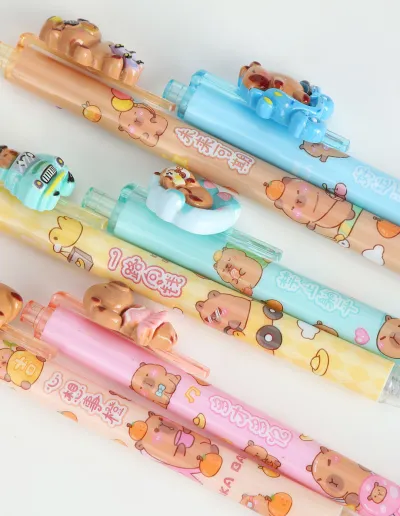 Lapicera retractil Capybara x2 3 Lapicera retractil Capybara x2 - Imagen 3