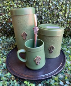 Set desayuno cactus + tabla -  Verde Militar