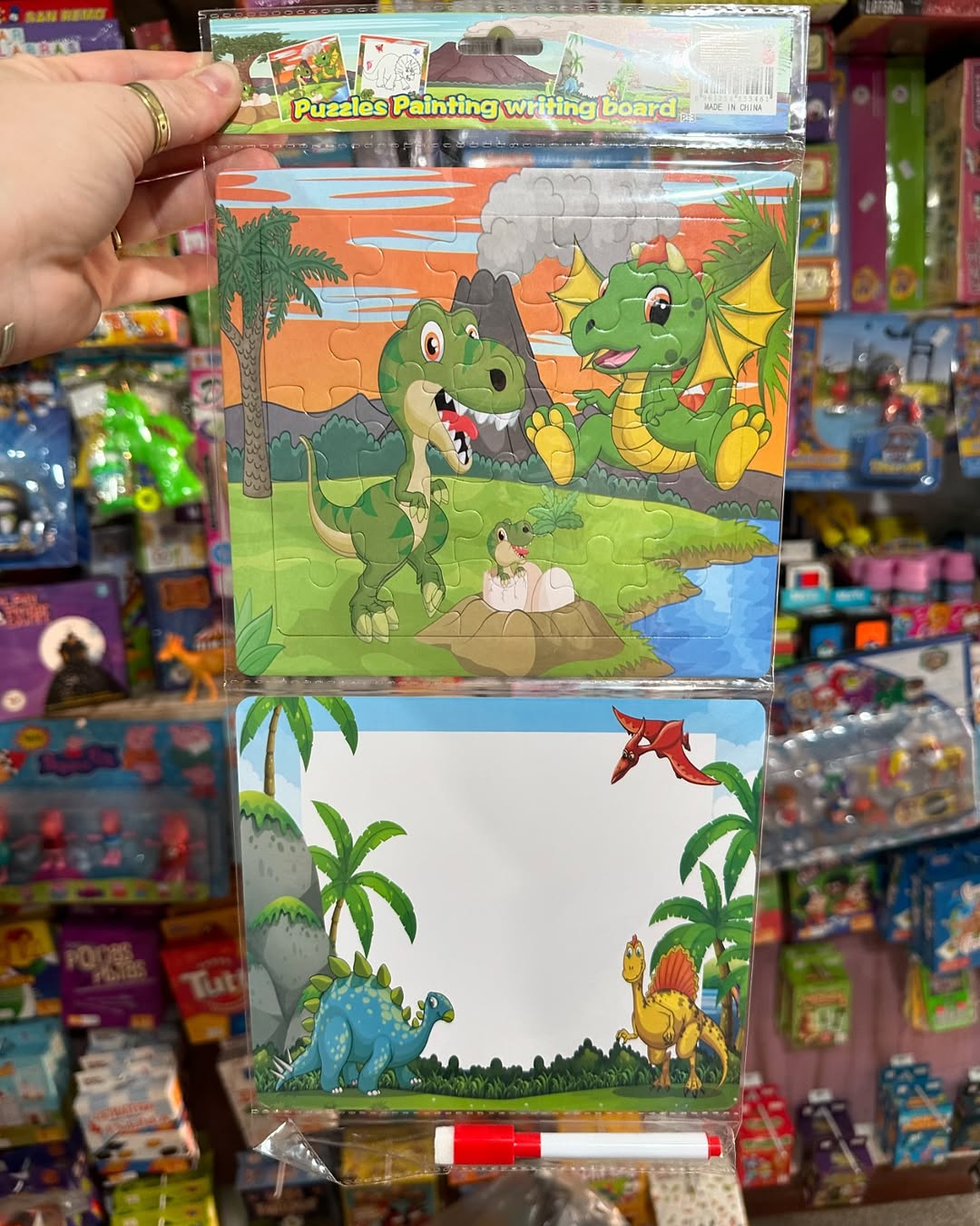 Rompecabezas + Pizarra Dino 1 Rompecabezas + Pizarra Dino