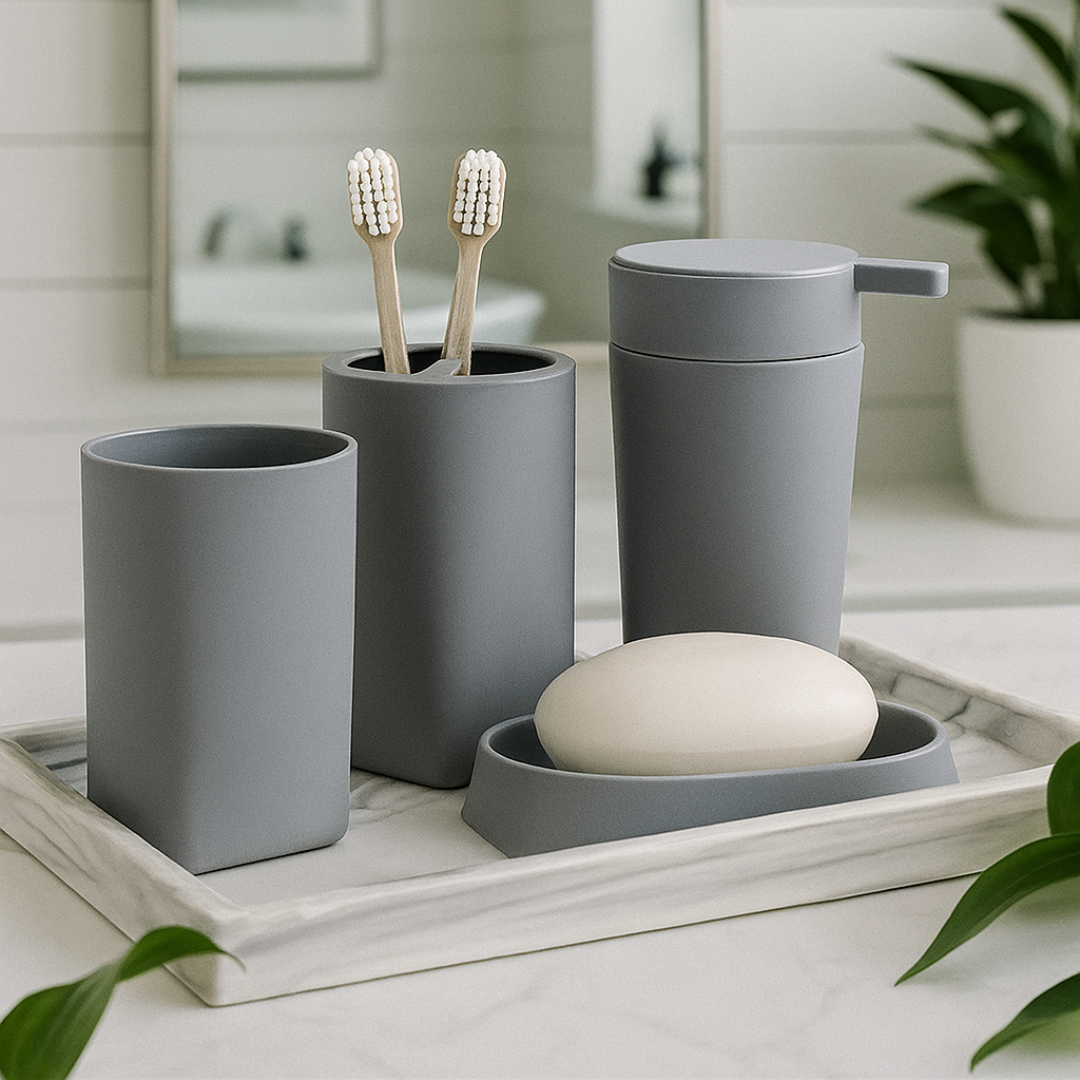 Set de Baño 4 piezas - Gris 1 Set de Baño 4 piezas - Gris