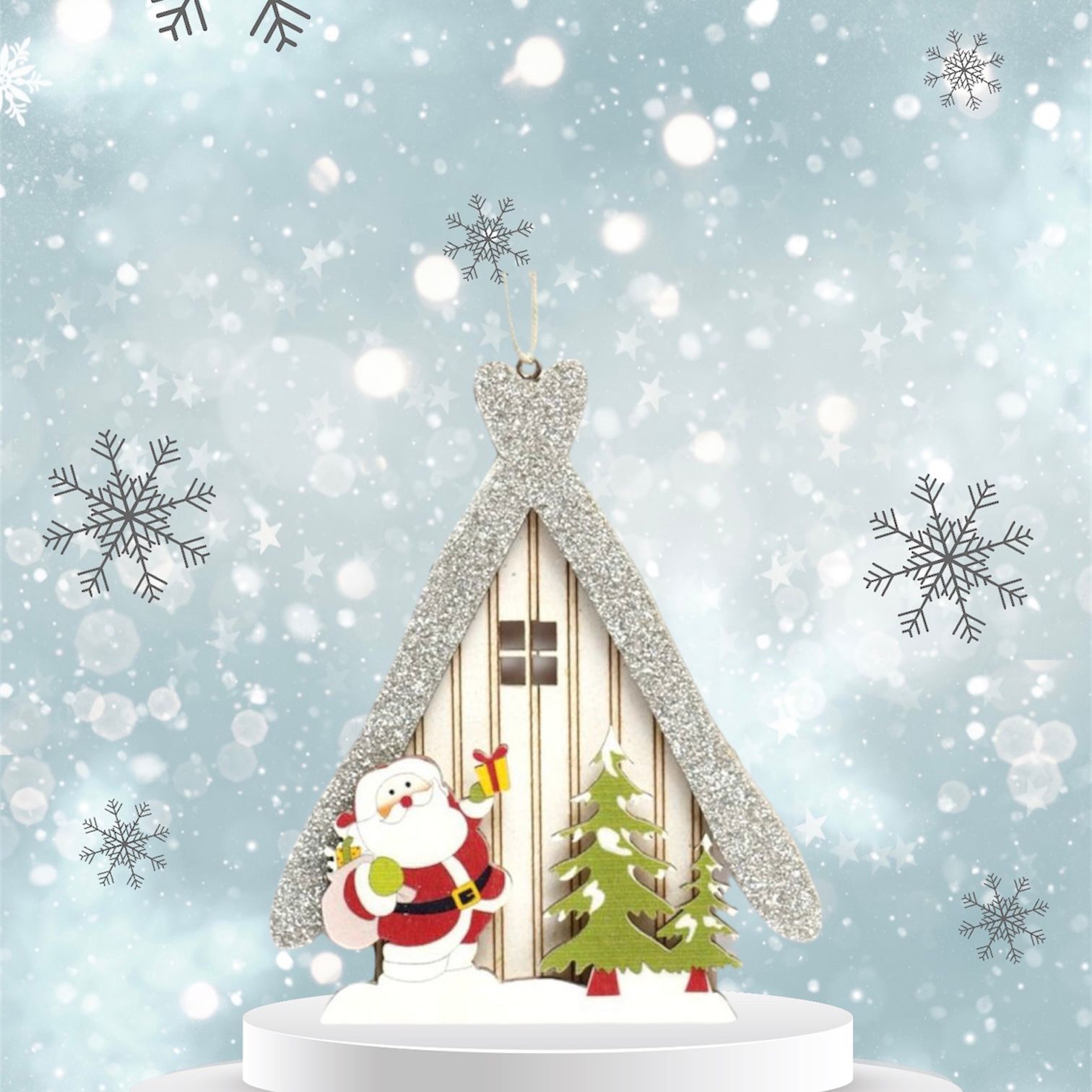 Adorno Navideño - Casita Santa Claus 1 Adorno Navideño - Casita Santa Claus