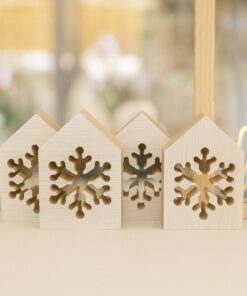 Casitas de madera x4 - Navidad