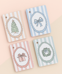 Pack x 5 Mini Tags Colores Pasteles- Navidad