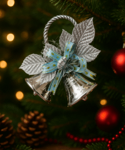 Adorno Navidad Campana Plateada