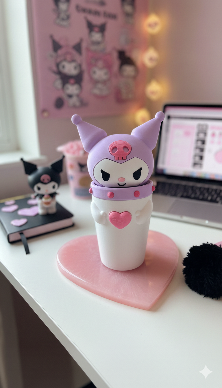 Vaso 3D Kuromi con sorbete 2 Vaso 3D Kuromi con sorbete - Imagen 2