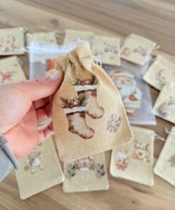 Alternative view of Bolsita De Arpillera Navidad